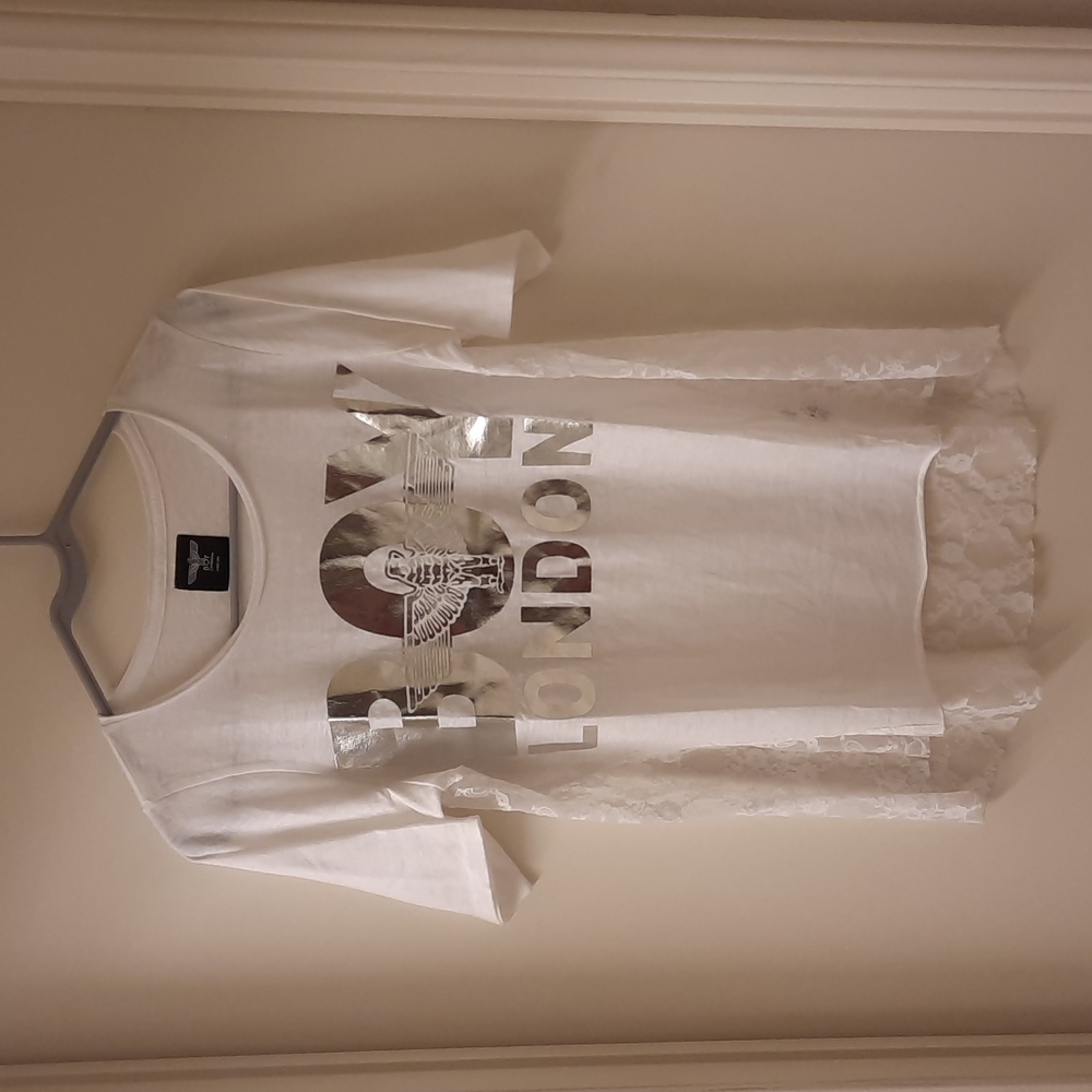 NWOT, BOY London White Lace Tee